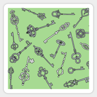 Skeleton Keys Green Palette Sticker